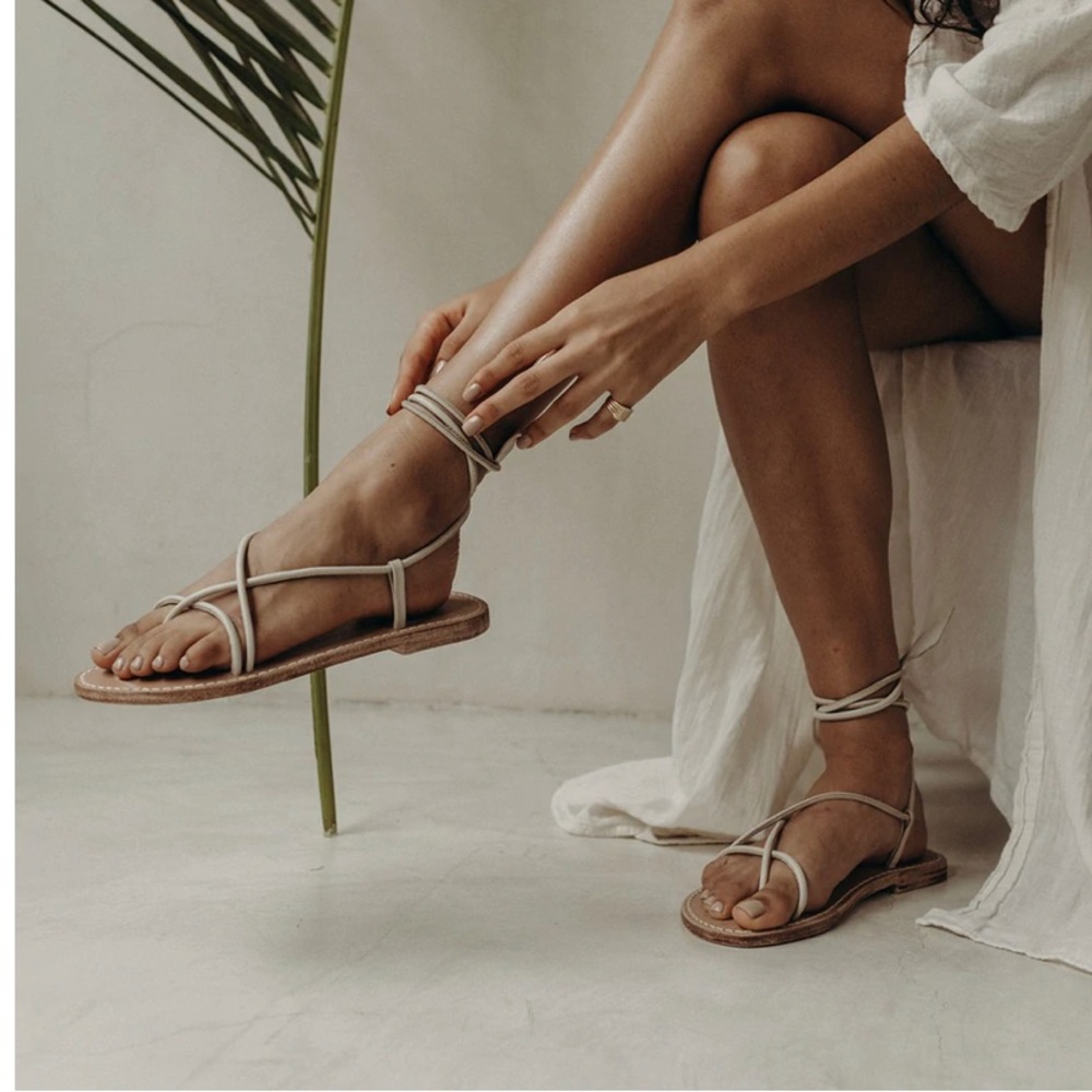 ByJames Lorenza sandal, bone, size 9